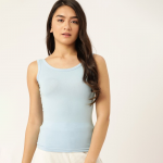 Women Blue & Black Pack Of 2 Solid Cotton Camisoles