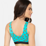 Printed Non Padded Moisture Wicking Rapid-Dry Workout Sports Bra - Full Coverage